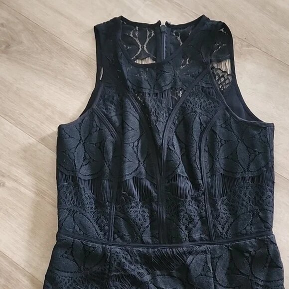 Adelyn RAE Lace, Mesh & Chiffon Sheath black Dress women's size Medium ( 03) - Picture 6 of 9